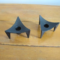 Cast Iron Candle Holders Midcentury (Set of 2)