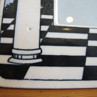 1980's Santa Barbara Ceramic Design Frame Hand Painted