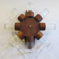 Midcentury Rotating Wall Spice Rack Danish Atomic with 8 Jars