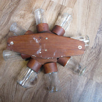 Midcentury Rotating Wall Spice Rack Danish Atomic with 8 Jars