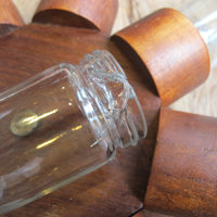 Midcentury Rotating Wall Spice Rack Danish Atomic with 8 Jars