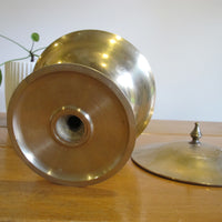 Brass Pedestal Serving Candy Dish Etched Vintage