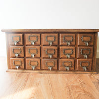 15 Drawer Hardware Cabinet Card Catalog Antique Vintage