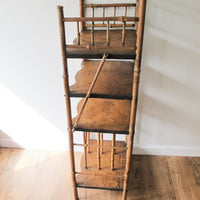 Tortoise Shell Bamboo Bookshelf Antique