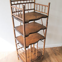 Tortoise Shell Bamboo Bookshelf Antique