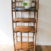 Tortoise Shell Bamboo Bookshelf Antique