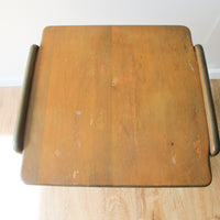 Danish Style Wood Side Table Two-Tier Vintage Antique