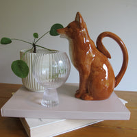 Fox Ceramic Water Pitcher – Hand-Painted Animal Stoneware Jug