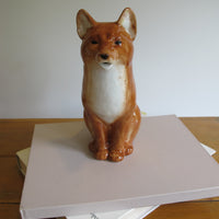 Fox Ceramic Water Pitcher – Hand-Painted Animal Stoneware Jug
