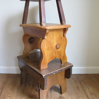Antique Primitive Wood Stools – Rustic Handmade Seating & Display