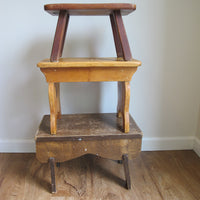 Antique Primitive Wood Stools – Rustic Handmade Seating & Display