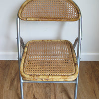 Vintage Folding Cane Kids Chair – Chrome Frame Child’s Folding Seat