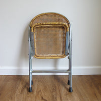 Vintage Folding Cane Kids Chair – Chrome Frame Child’s Folding Seat