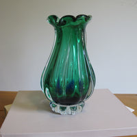 Green Blue Murano Glass Pitcher Vintage