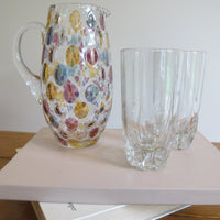 Vintage Speckled Glass Pitcher – Handblown Decorative Water Jug
