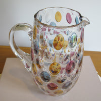 Vintage Speckled Glass Pitcher – Handblown Decorative Water Jug