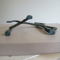 Vintage Oxidized Brass Horse Figurine – Patina Equestrian Sculpture Decor