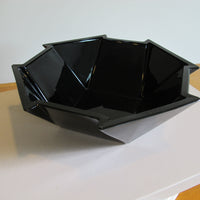 French Amethyst Black Glass Candle Holders and Dish – Vintage Decorative Glassware (Sold Individually)