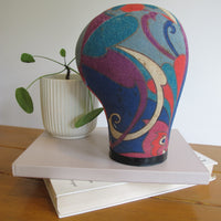 Vintage Paisley Fabric Hat Form Display Mannequin – Decorative Millinery Head Form