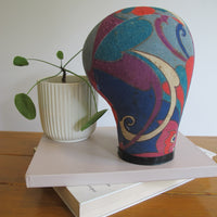 Vintage Paisley Fabric Hat Form Display Mannequin – Decorative Millinery Head Form