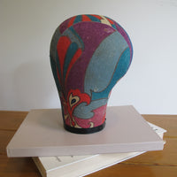 Vintage Paisley Fabric Hat Form Display Mannequin – Decorative Millinery Head Form