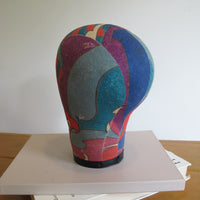 Vintage Paisley Fabric Hat Form Display Mannequin – Decorative Millinery Head Form