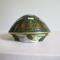 Enameled Turtle Trinket Jewelry Box Vintage