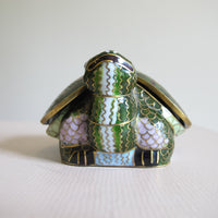 Enameled Turtle Trinket Jewelry Box Vintage