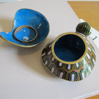 Enameled Turtle Trinket Jewelry Box Vintage