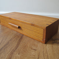 Vintage Danish Modern Teak Wall Shelf with Drawer – Mid-Century Scandinavian Floating Storage