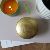 Lacquered Gold Round Box Japan Vintage