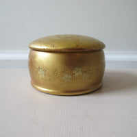 Lacquered Gold Round Box Japan Vintage