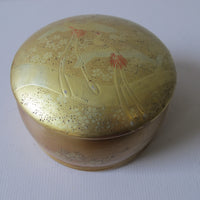 Lacquered Gold Round Box Japan Vintage