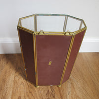 Mirrored Brass and Glass Miniature Curio Cabinet Wall Shelf