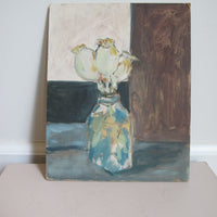 Dried Poppy Bouquet Floral Painting on Board Original Art Unsigned and Unframed