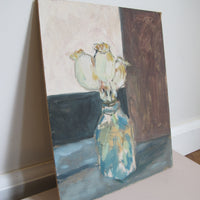 Dried Poppy Bouquet Floral Painting on Board Original Art Unsigned and Unframed