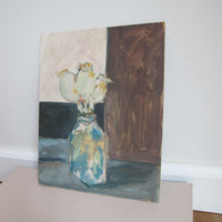 Dried Poppy Bouquet Floral Painting on Board Original Art Unsigned and Unframed