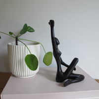Metal Statue Female Figure Vintage Black Finish