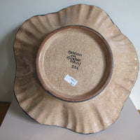 Vintage Biagioli Scalloped Bowl Gubbio Italy Blue & White Studio Pottery