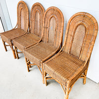 Antique Wicker Rattan French Bistro Chairs