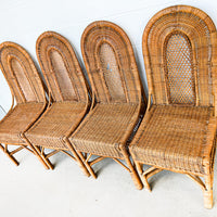 Antique Wicker Rattan French Bistro Chairs