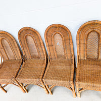 Antique Wicker Rattan French Bistro Chairs
