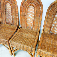 Antique Wicker Rattan French Bistro Chairs