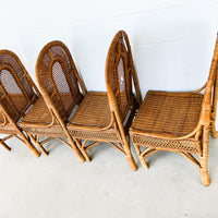 Antique Wicker Rattan French Bistro Chairs