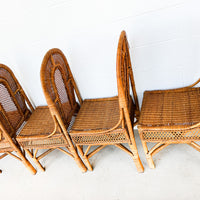 Antique Wicker Rattan French Bistro Chairs