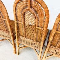 Antique Wicker Rattan French Bistro Chairs