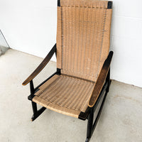 AFM Japan Midcentury Woven Rope Rocking Chair