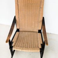 AFM Japan Midcentury Woven Rope Rocking Chair