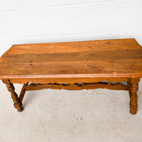 Primitive carved Wood Bench Stool