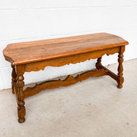 Primitive carved Wood Bench Stool